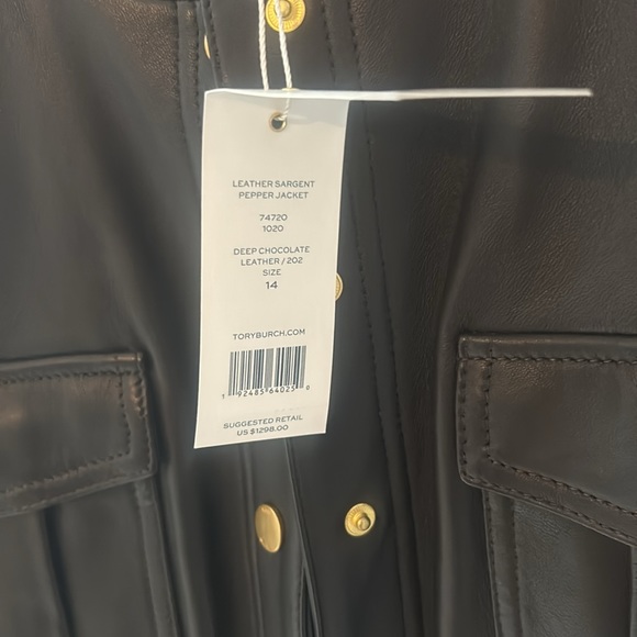 Tory Burch Deep Chocolate Brown Leather jacket - Picture 3 of 5